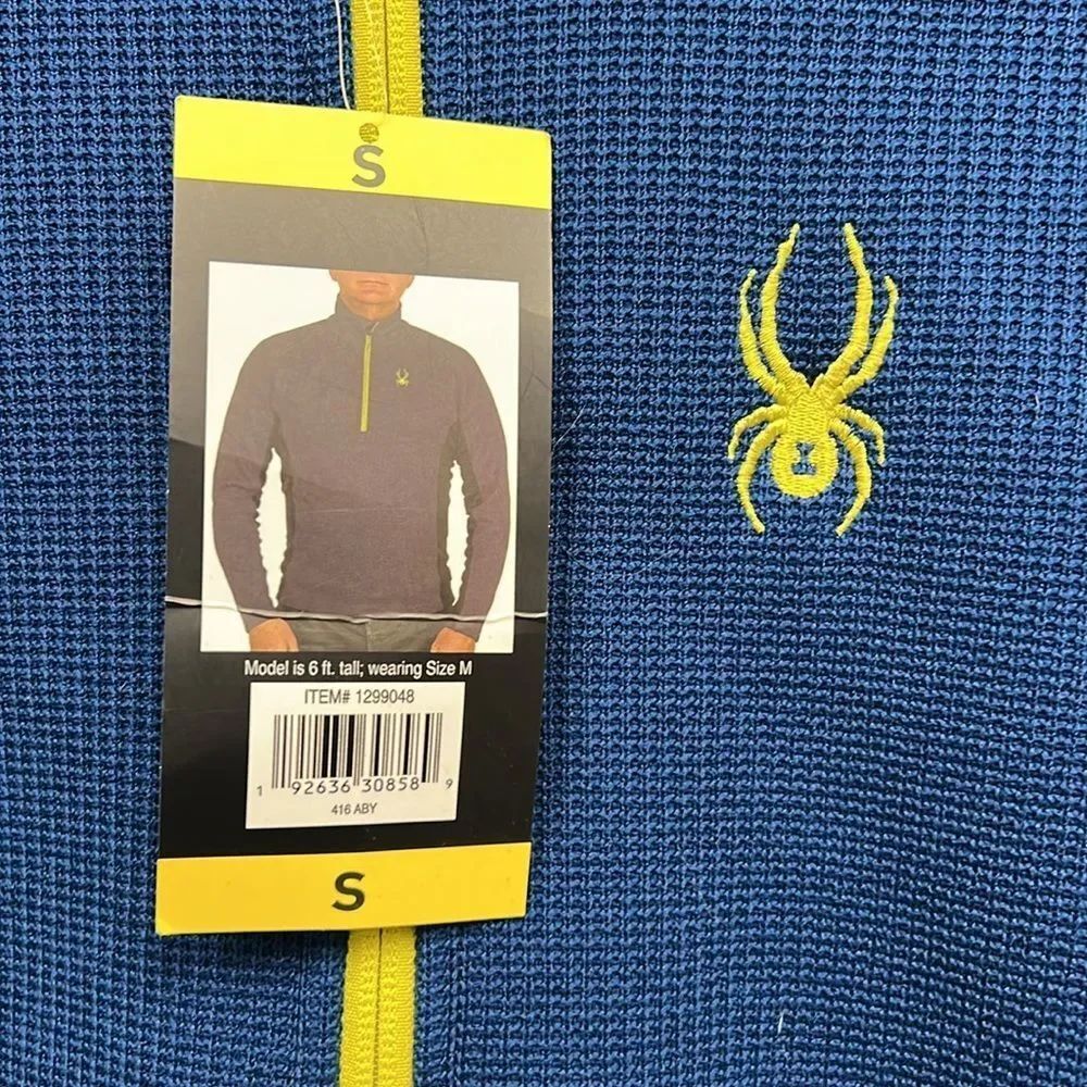 *Spyder blue lime black long sleeve top - Picture 3 of 4